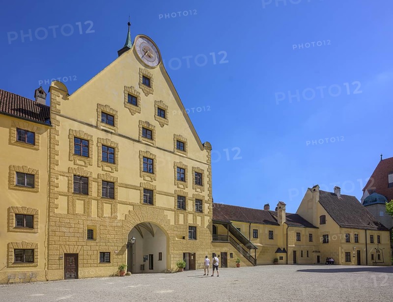 Inner courtyard of Trausnitz Castle, Landshut, Bavaria, Germany