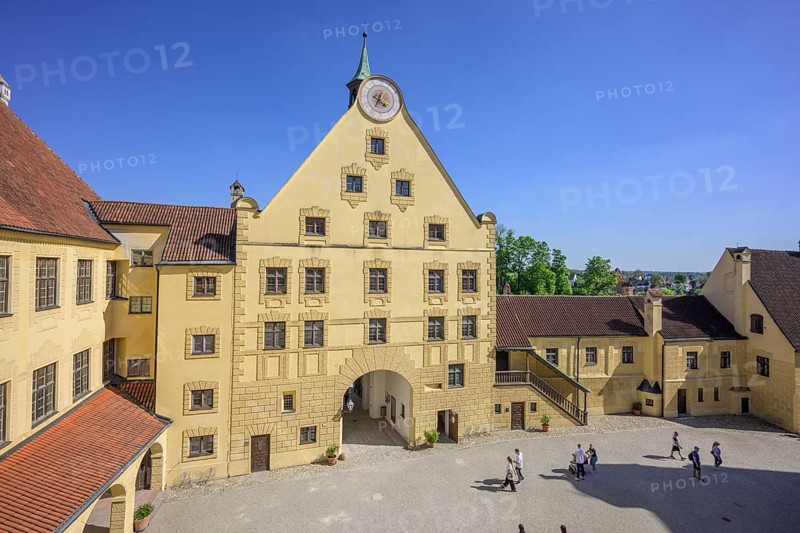 View of the inner courtyard of Trausnitz Castle, Landshut, Bavaria, Germany