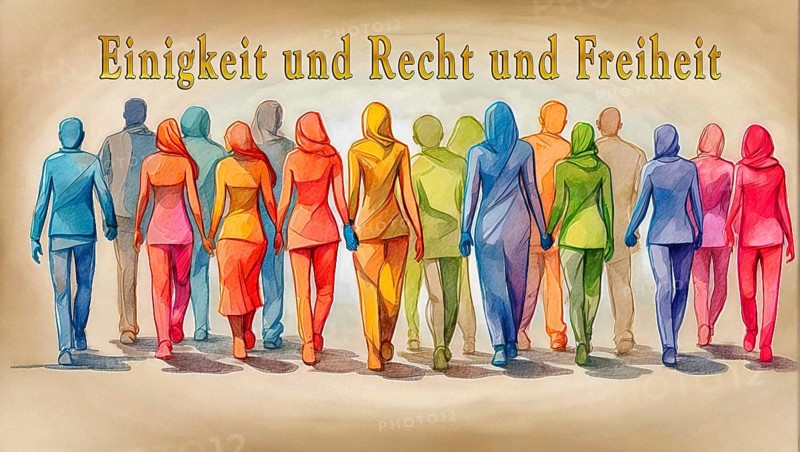 Symbolic image, freedom, individuality, group, humanity, freedom of the press, journalism, journalists, politics, dissenters, fundamental rights and freedoms, Basic Law, constitution, against autocracy, democracy, form of government, freedom of opinion, future, security, dictatorship, oppression, arbitrariness, open life, Germany, Europe, USA, world