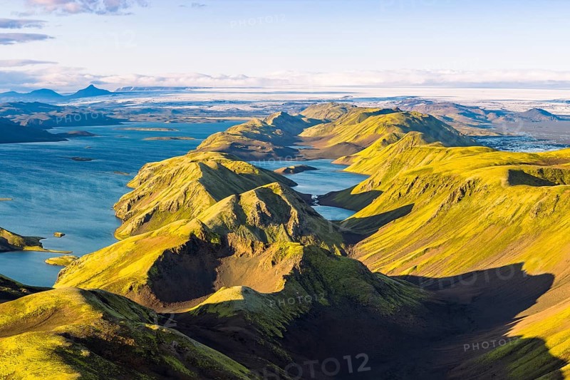 Lake Langisjor in the Icelandic highlands, Vatnajökull National Park, Iceland