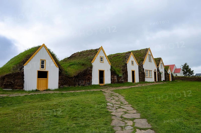 Glaumbær farm, museum of a peat farm, North Iceland, Iceland