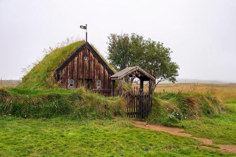 Grafarkirkja peat church, oldest church in Iceland, North Iceland, Iceland