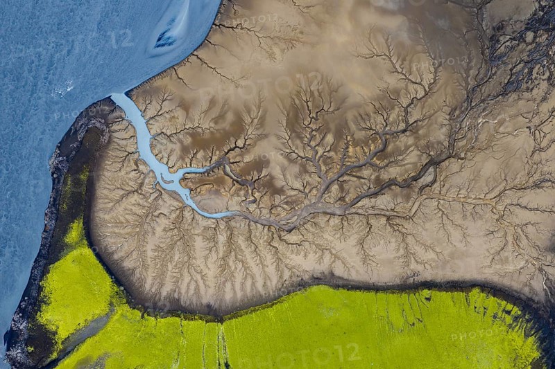 Abstract structures in the riverbed, Icelandic Highlands, Iceland