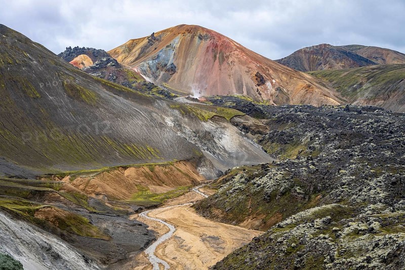 Rhyolite mountains in Landmannalaugar, Fjallabak Nature Reserve, Icelandic Highlands, Iceland