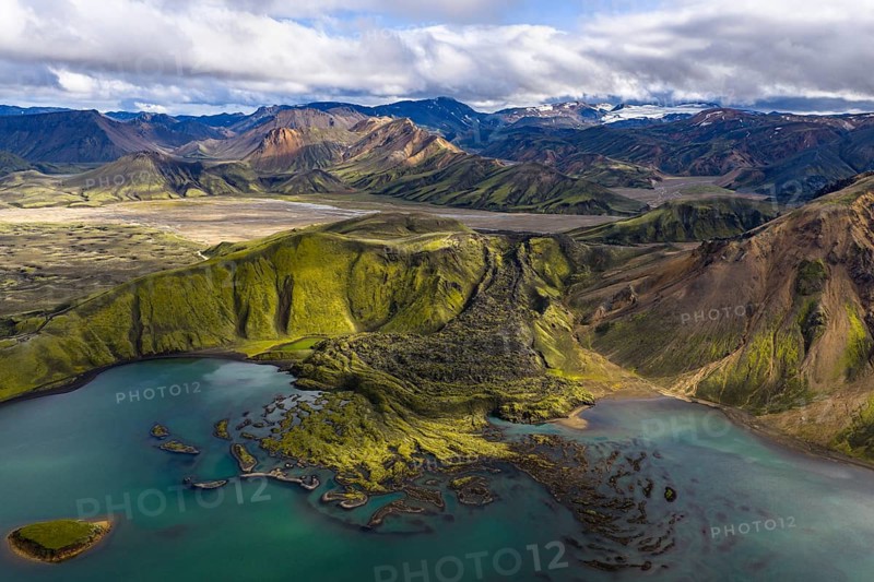Moss-covered lava field, Landmannalaugar, Fjallabak Nature Reserve, Icelandic Highlands, Iceland