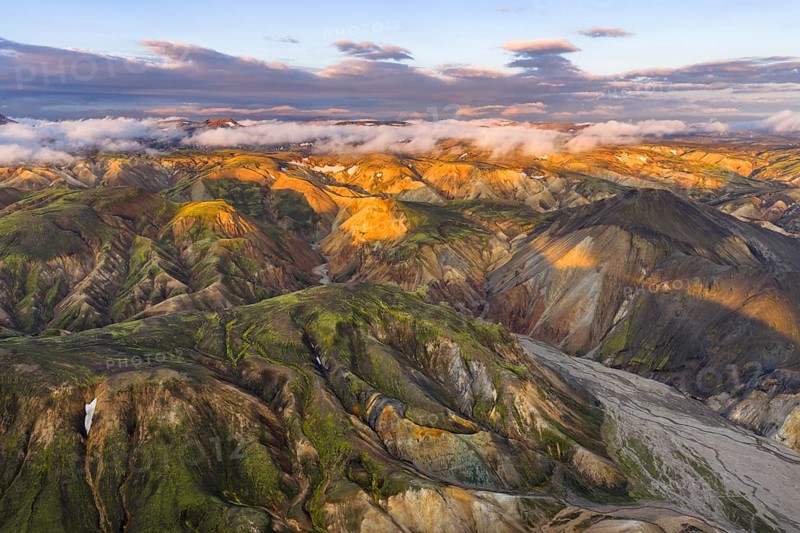 Rhyolite mountains in Landmannalaugar, Fjallabak Nature Reserve, Icelandic Highlands, Iceland