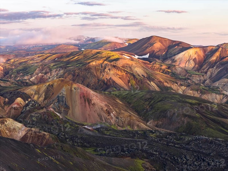 Rhyolite mountains in Landmannalaugar, Fjallabak Nature Reserve, Icelandic Highlands, Iceland