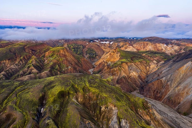 Rhyolite mountains in Landmannalaugar, Fjallabak Nature Reserve, Icelandic Highlands, Iceland