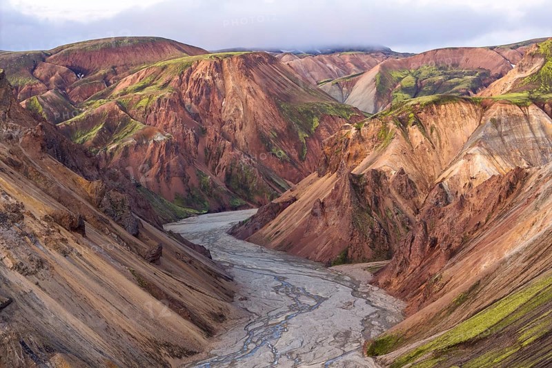 Rhyolite mountains in Landmannalaugar, Fjallabak Nature Reserve, Icelandic Highlands, Iceland