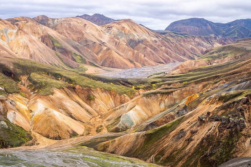 Rhyolite mountains in Landmannalaugar, Fjallabak Nature Reserve, Icelandic Highlands, Iceland