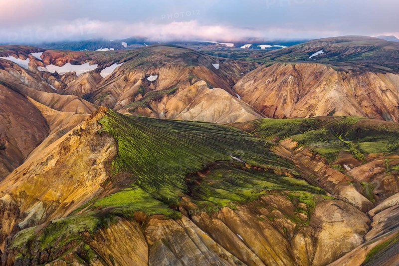 Rhyolite mountains in Landmannalaugar, Fjallabak Nature Reserve, Icelandic Highlands, Iceland