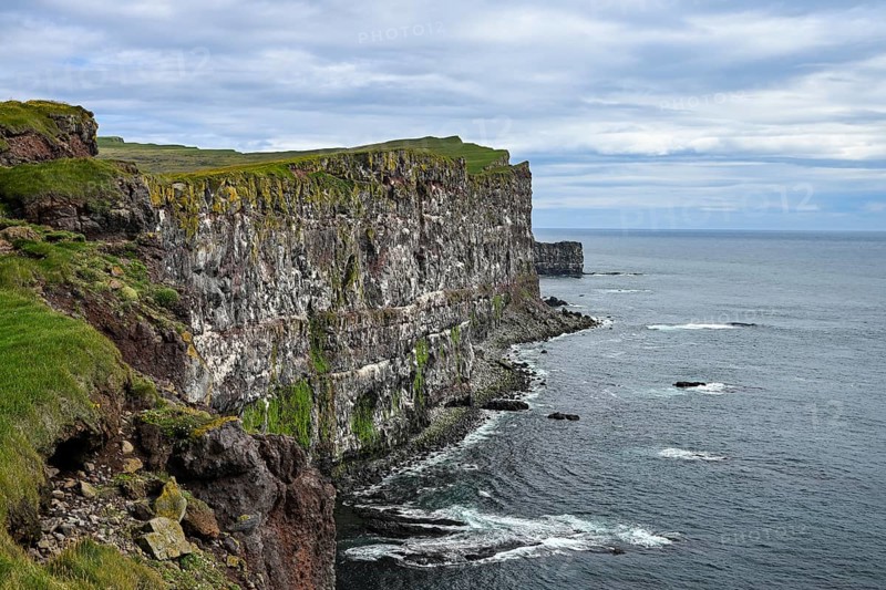 Rocky coast near Latrabjarg, Westfjords, West Iceland, Iceland