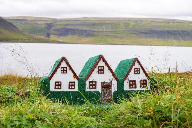 Elf houses, Westfjords, West Iceland, Iceland