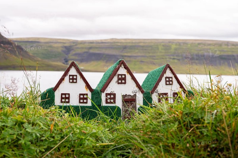 Elf houses, Westfjords, West Iceland, Iceland