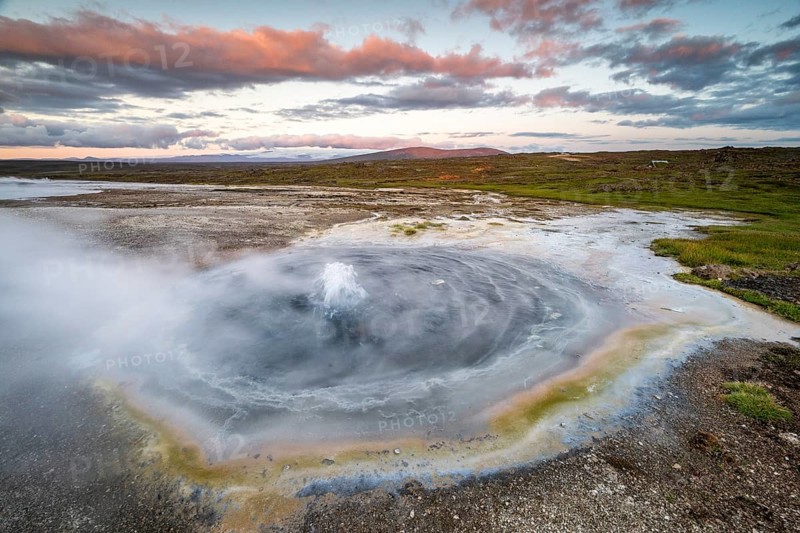 Steaming spring at the Hveravellir geothermal area, Icelandic Highlands, Iceland