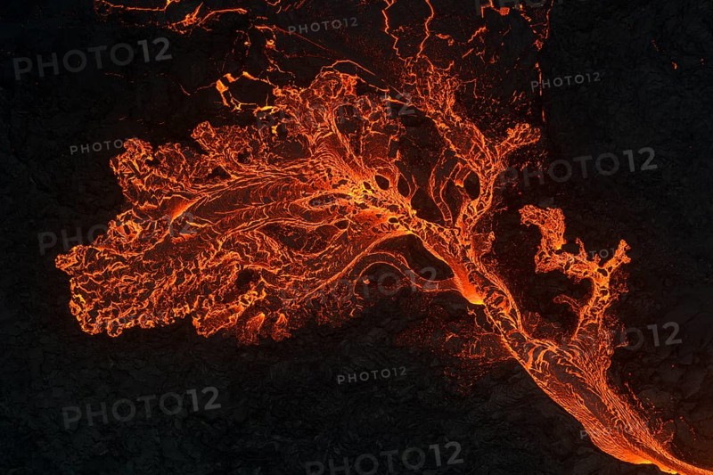 Volcanic eruption, lava details, Sundhnúkur crater chain, near Grindavik, Reykjanes Peninsula, Southwest Iceland, Iceland