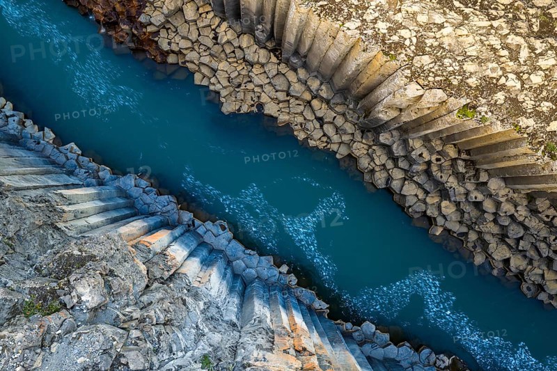 Studlagil Basalt Canyon, gorge in the Jökuldalur Valley, East Iceland, Iceland