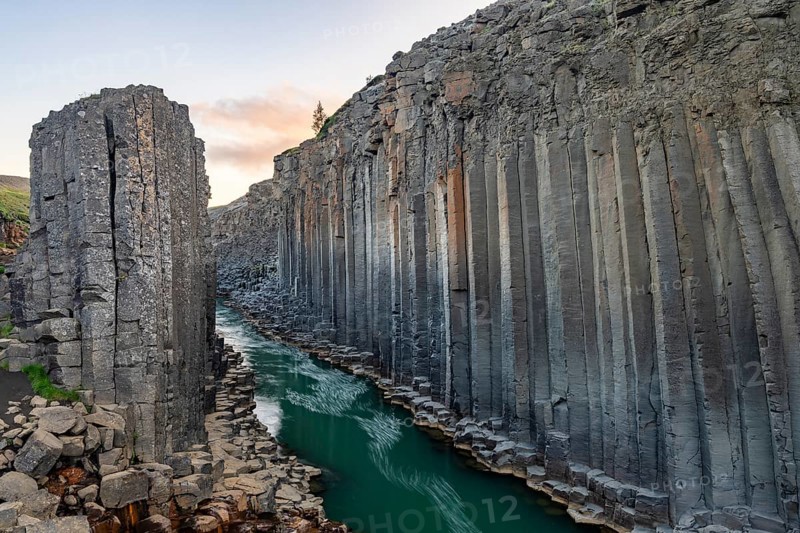 Studlagil Basalt Canyon, gorge in the Jökuldalur Valley, East Iceland, Iceland
