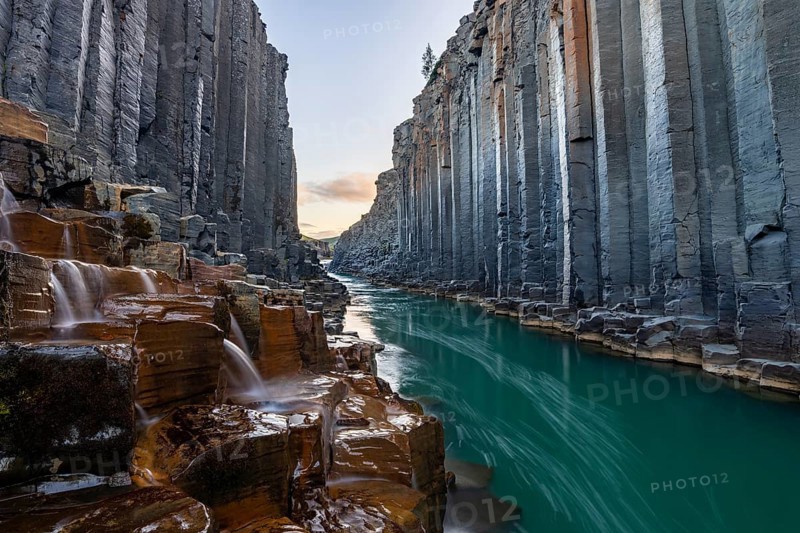 Studlagil Basalt Canyon, gorge in the Jökuldalur Valley, East Iceland, Iceland