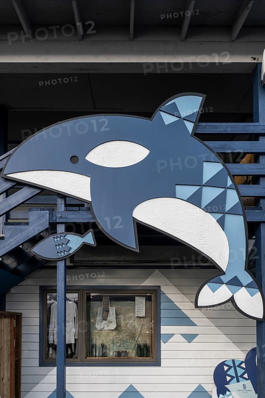 Orca sculpture, Seward, Alaska, USA