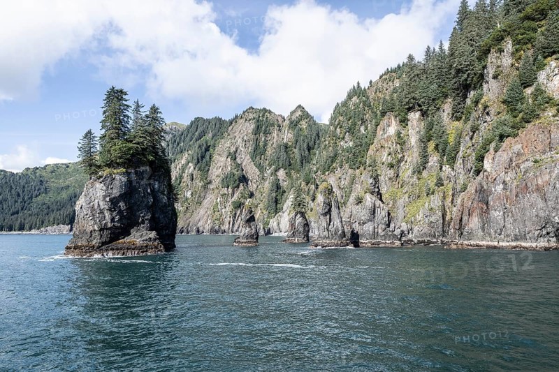 Rocks in the sea, Kenai Fjords National Park, Alaska, USA