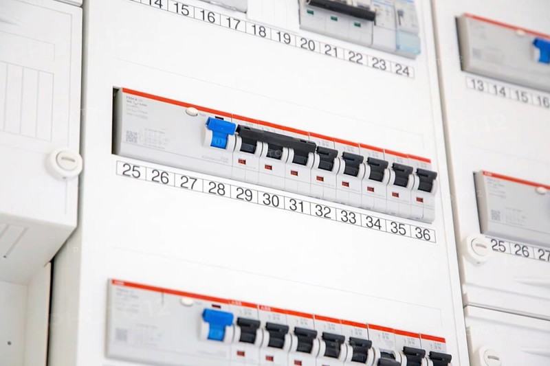 Switch cabinet or distribution box in a new residential building