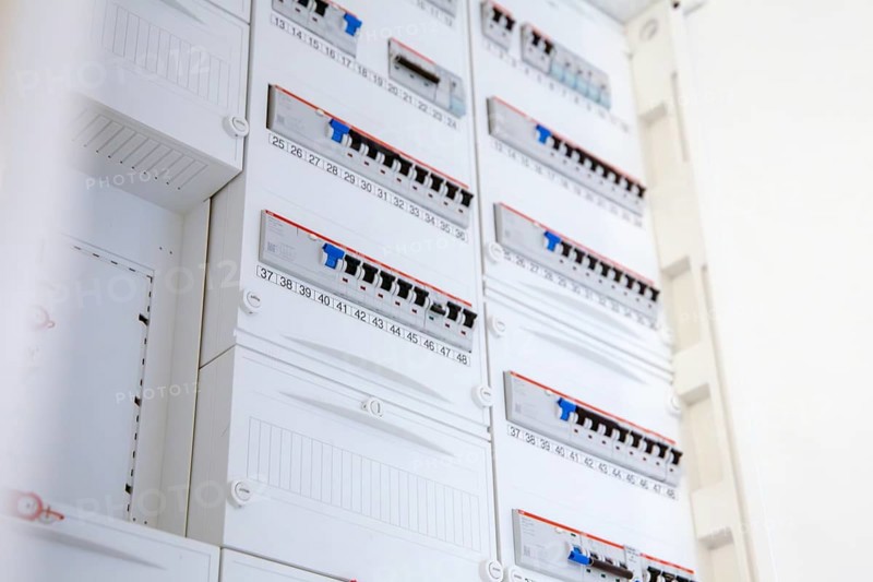 Switch cabinet or distribution box in a new residential building