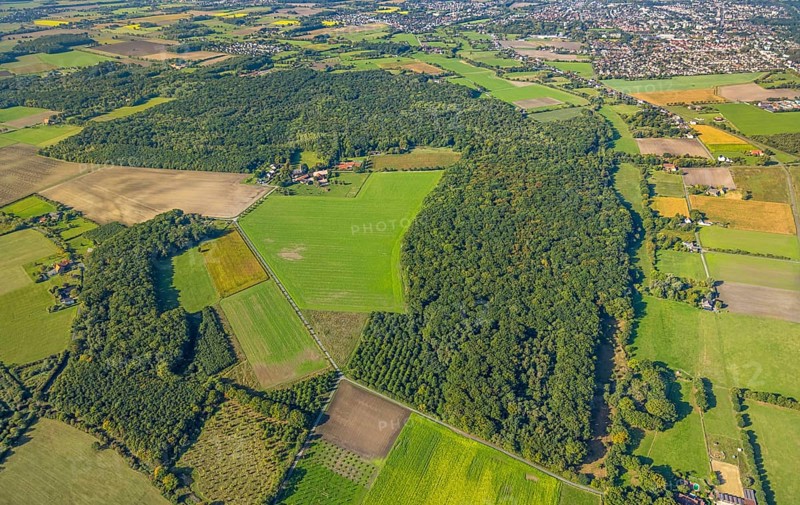Aerial view, forest area Geithewald, restaurant Schulte-Geithe with tennis courts Tennisclub Geithe e.V., Hamm, Ruhr area, North Rhine-Westphalia, Germany, DE, Europe, inn, gastronomy, aerial view, aerial photography, aerial photography, restaurant, sport, tennis, tennis facility, tennis court, tennis courts, tennis club, overview, bird's-eye view, overview