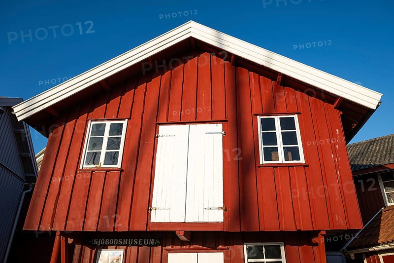 Falun red boat shed, Smögen, Smögenbryggan, Västra Götalands Län, Bohuslän, Sweden