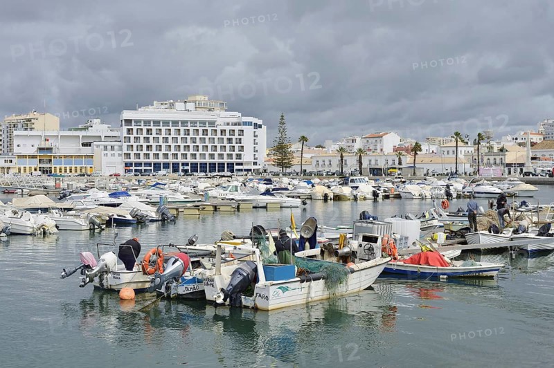 Boats in the harbour, Faro, Algarve, Portugal