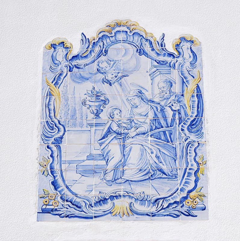 Azulejo at the church of Sant'Ana, Albufeira, Algarve, Portugal