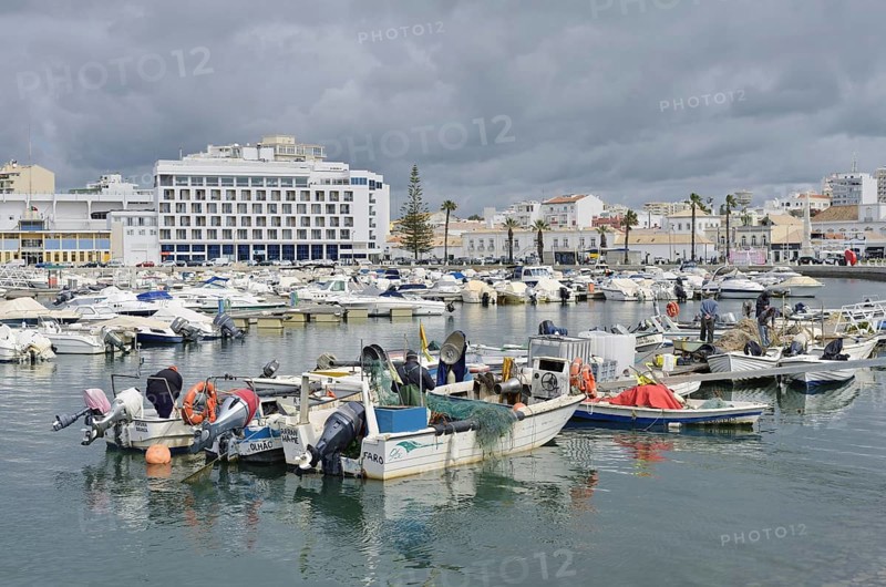 Boats in the harbour, Faro, Algarve, Portugal