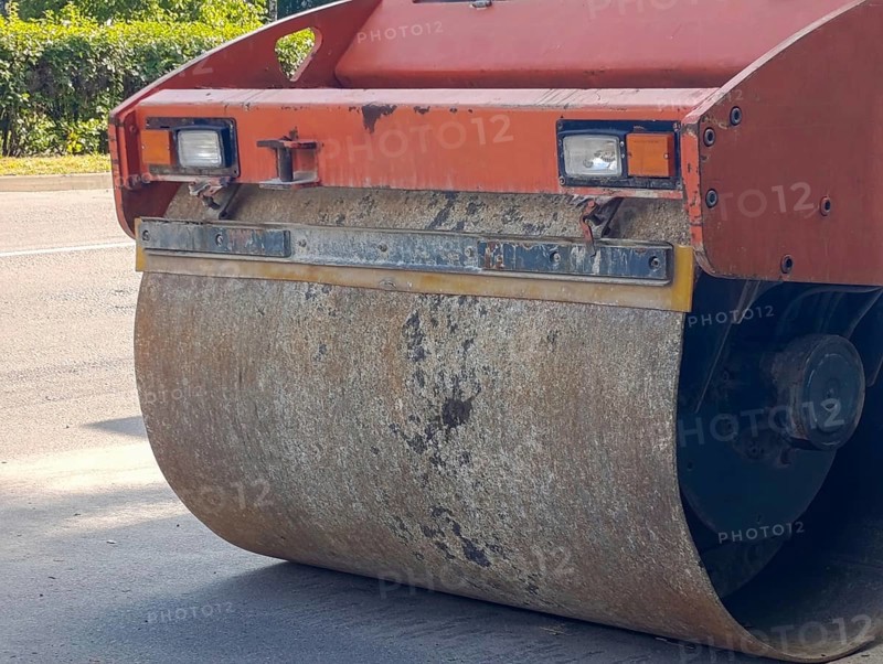 Asphalt roller, close-up