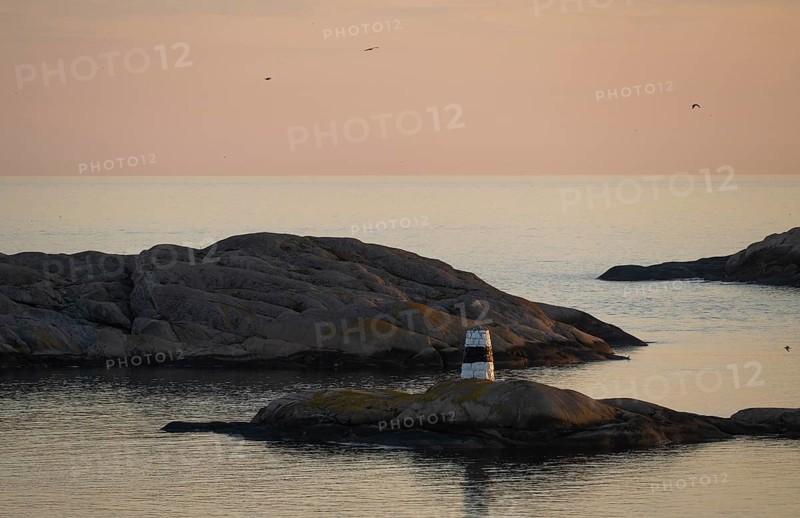 Archipelago landscape at sunset, Smögen, Smögenbryggan, Västra Götalands Län, Bohuslän, Sweden