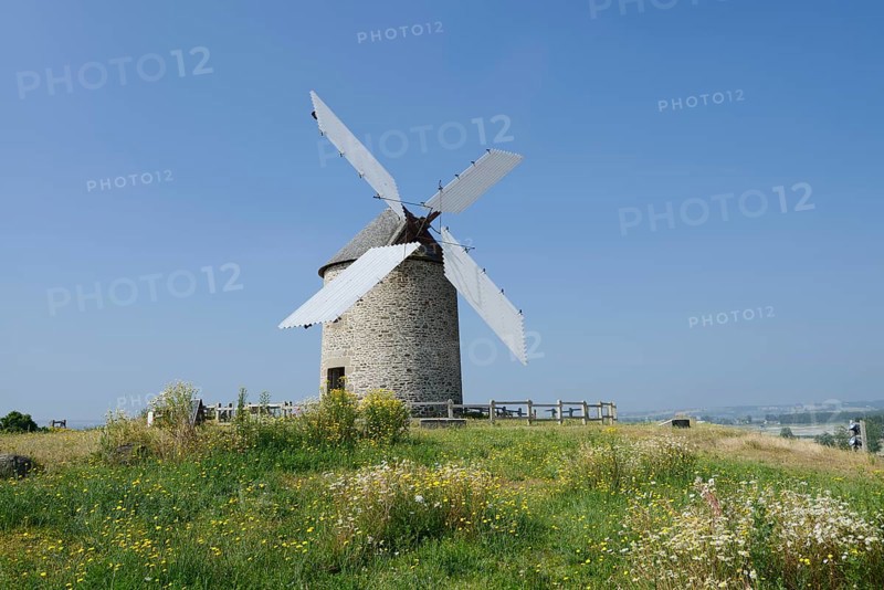 Windmill Moulin a vent de Moidrey, Pontorson, Departement Manche, Normandy, France