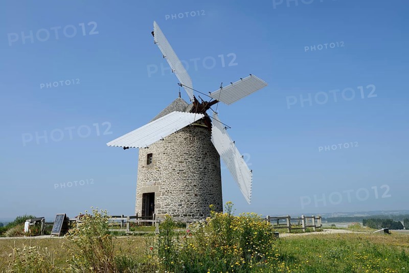 Windmill Moulin a vent de Moidrey, Pontorson, Departement Manche, Normandy, France