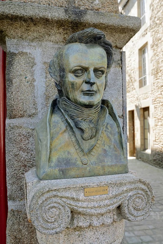 Bust of the writer Victor Hugo, Dol-de-Bretagne, Ille-et-Vilaine, Brittany, France