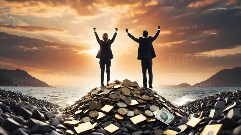 Concept of financial investment money saving money growth business success, AI generated