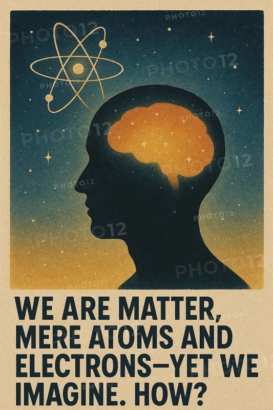 Metaphoric sufi poster illustrating thoughtful arguments and visual signs proving God's existence, AI generated