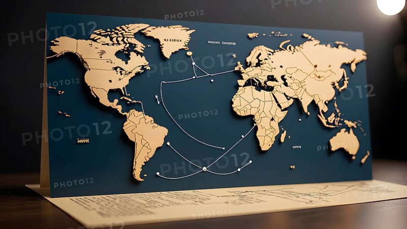 Continent world map. Outline World Map Background. Global network connection, AI generated
