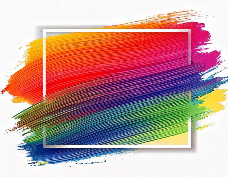 Brush strokes with border. Element for design flyer, AI generated