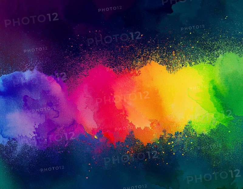 Colorful abstract art depicting a vibrant explosion of rainbow hues on a dark background, evoking creativity and artistic expression, AI generated