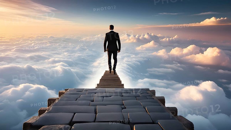 Success, achievement of goal in business and life. Achievement and Business Goal Success Concept. AI generated image