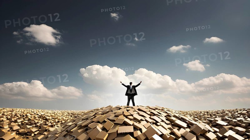 Success, achievement of goal in business and life. Achievement and Business Goal Success Concept. AI generated image