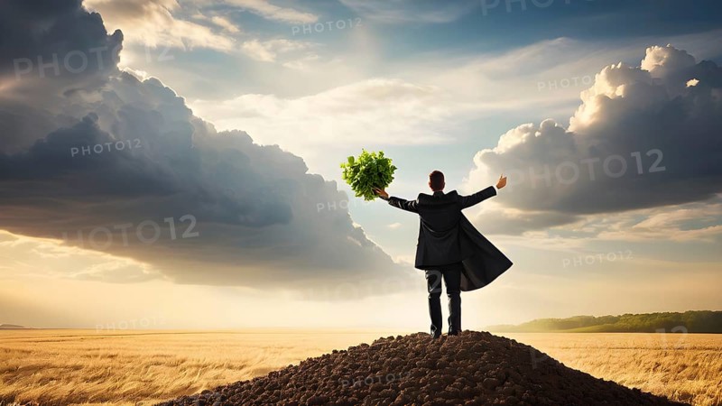 Success, achievement of goal in business and life. Achievement and Business Goal Success Concept. AI generated image