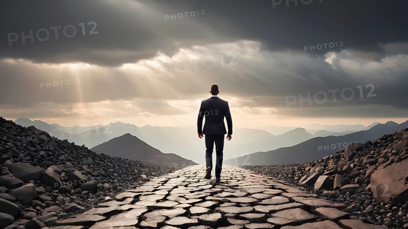 Success, achievement of goal in business and life. Achievement and Business Goal Success Concept. AI generated image