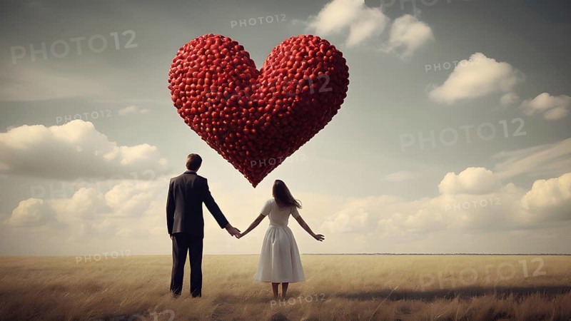Love, Valentine's Day concepts. Love symbol, concept for Valentine's Day, wedding etc. Heart elements for love concept design. AI generated image