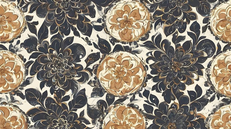 Artifical Intelligence generated seamless floral elements. Abstract Modern Brochure floral Design patterns, AI generated
