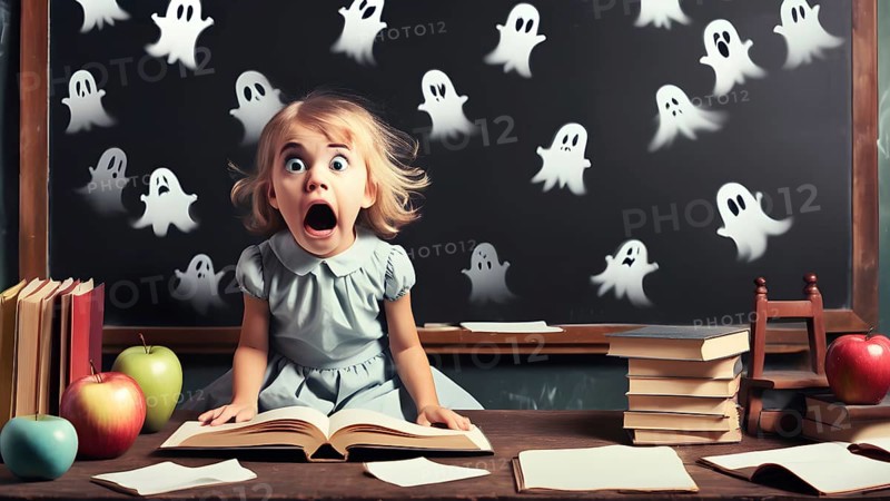 Phobia of educational and school concept, AI generated image