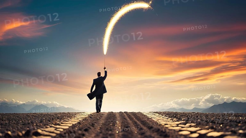 Success, achievement of goal in business and life. Achievement and Business Goal Success Concept. AI generated image